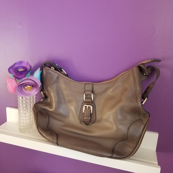 Danier Light Brown Leather Satchel Purse - Picture 1 of 9
